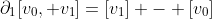 \partial_1[v_0, v_1]=[v_1] - [v_0]