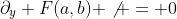 \partial_y F(a,b) \not = 0