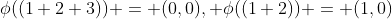 \phi((1 2 3)) = (0,0), \phi((1 2)) = (1,0)