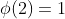 \phi(2)=1