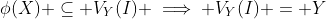\phi(X) \subseteq V_Y(I) \implies V_Y(I) = Y