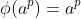 \phi(a^p)=a^p