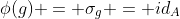 \phi(g) = \sigma_g = id_A