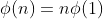 \phi(n)=n\phi(1)