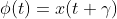 \phi(t)=x(t+\gamma)