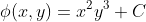 \phi(x,y)=x^2y^3+C