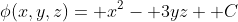 \phi(x,y,z)= x^2- 3yz+ C