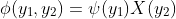 \phi(y_1,y_2)=\psi(y_1)X(y_2)