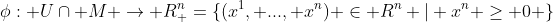 \phi: U\cap M \rightarrow R^n_+=\{(x^1, ..., x^n) \in R^n | x^n \ge 0 \}