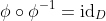 \phi\circ\phi^{-1}=\mathrm{id}_D