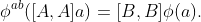 \phi^{ab}([A,A]a)=[B,B]\phi(a).