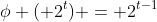 \phi ( 2^t) = 2^{t-1}