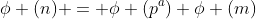 \phi (n) = \phi (p^a) \phi (m)