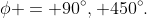 \phi = 90^\circ, 450^\circ\text.