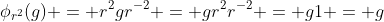 \phi_{r^2}(g) = r^2gr^{-2} = gr^2r^{-2} = g1 = g