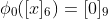 \phi_0([x]_6)=[0]_9