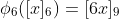\phi_6([x]_6)=[6x]_9