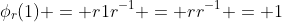 \phi_r(1) = r1r^{-1} = rr^{-1} = 1