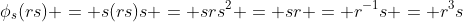 \phi_s(rs) = s(rs)s = srs^2 = sr = r^{-1}s = r^3s