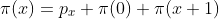 \pi(x)=p_x \pi(0)+\pi(x+1)