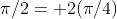 \pi/2= 2(\pi/4)