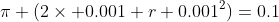\pi (2\times 0.001 r+0.001^2)=0.1