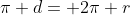 \pi d= 2\pi r