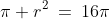 \pi r^2\:=\:16\pi