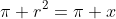 \pi r^2=\pi x