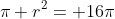 \pi r^2= 16\pi