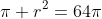 \pi r^2=64\pi