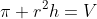 \pi r^2h=V