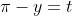 \pi-y=t