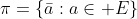 \pi=\left\{\bar{a}:a\in E\right\}