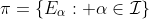 \pi=\left\{E_{\alpha}:\text{ }\alpha\in\mathcal{I}\right\}