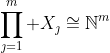 \prod_{\jmath=1}^m X_\jmath\cong\mathbb{N}^m
