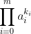 \prod_{i=0}^ma_i^{k_i}
