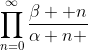 \prod_{n=0}^{\infty}\frac{\beta +n}{\alpha+n }