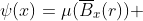\psi(x)=\mu(\overline{B}_x(r)) 