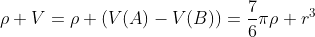\rho V=\rho (V(A)-V(B))=\frac{7}{6}\pi\rho r^3