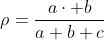 \rho=\frac{a\cdot b}{a+b+c}