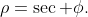 \rho=\sec \phi.