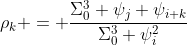 \rho_k = \frac{\Sigma^3_0 \psi_j \psi_{i+k}}{\Sigma^3_0 \psi^2_i}