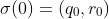 \sigma(0)=(q_{0},r_{0})