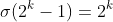 \sigma(2^k-1)=2^k