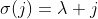 \sigma(j)=\lambda j