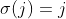 \sigma(j)=j