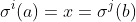 \sigma^i(a)=x=\sigma^j(b)