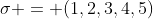 \sigma = (1,2,3,4,5)