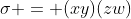 \sigma = (xy)(zw)